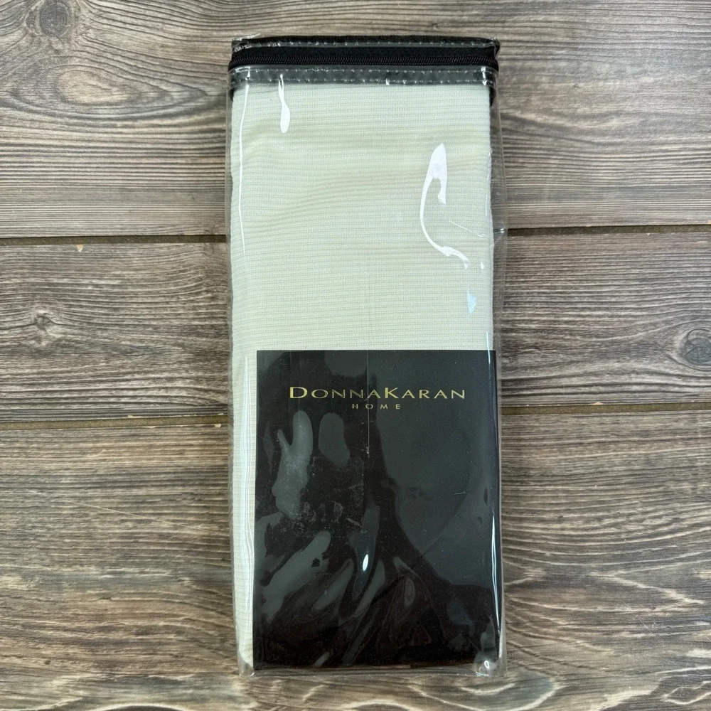 Donna Karan Home Euro 26x26 Sham White Gold Silk Trim Modern Classics New